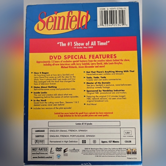 Seinfeld DVD Collection Seasons 1 & 2 No Scratches Or Defects ! - Picture 3 of 7